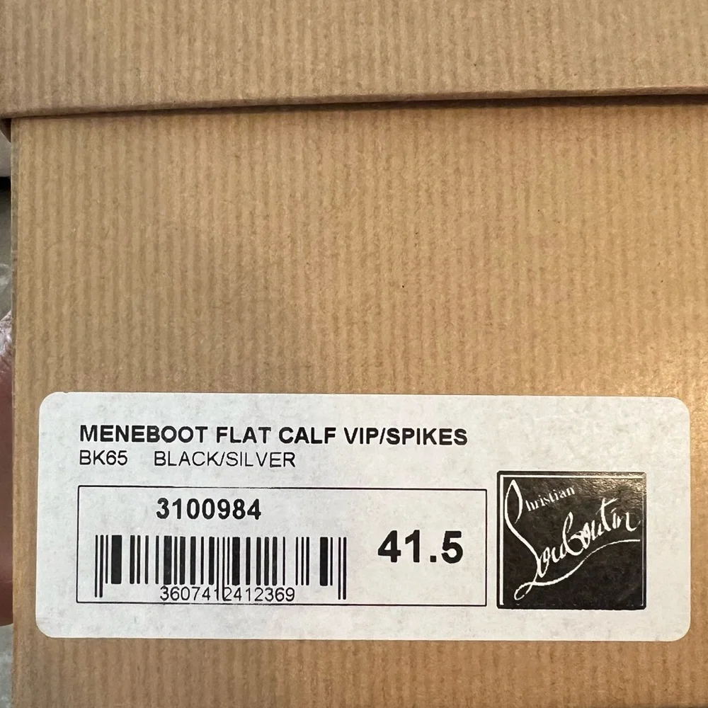 Authentic Christian Louboutin women’s 41.5 Meneboot Flat Calf Spikes - Picture 7 of 9